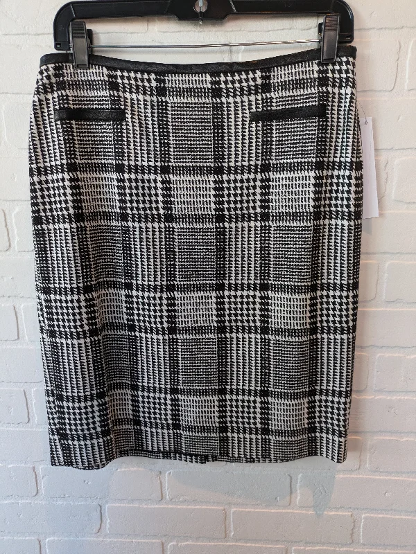 Skirt Midi By Talbots In Black & White, Size: 8