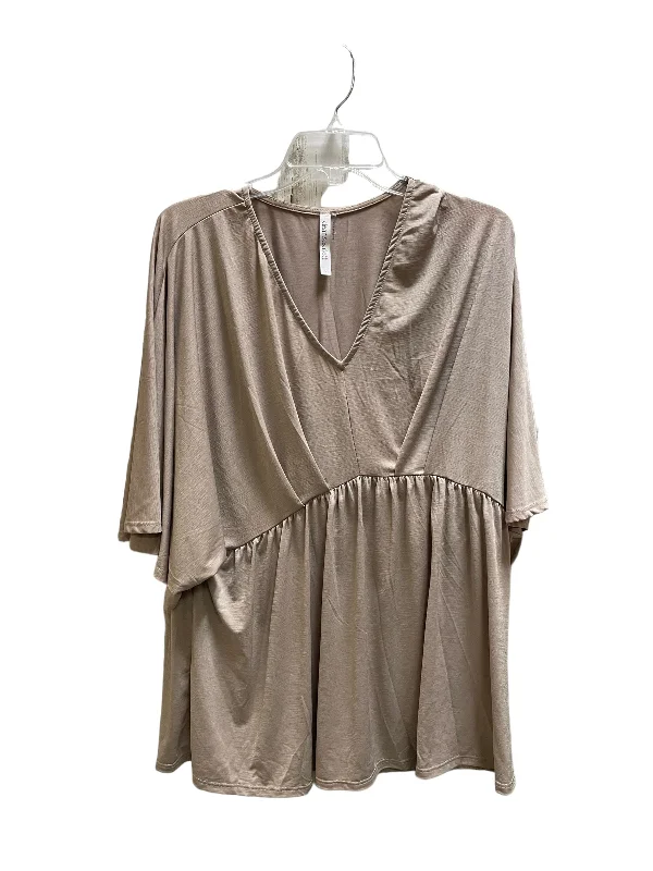 Top Short Sleeve By Clothes Mentor In Brown, Size: L