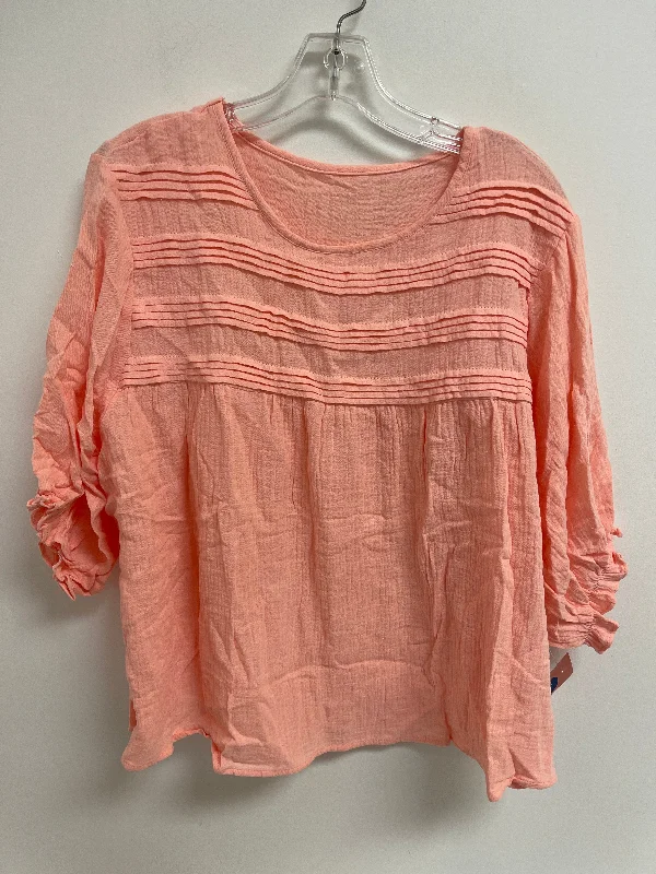 Top Short Sleeve By Clothes Mentor In Peach, Size: 3x