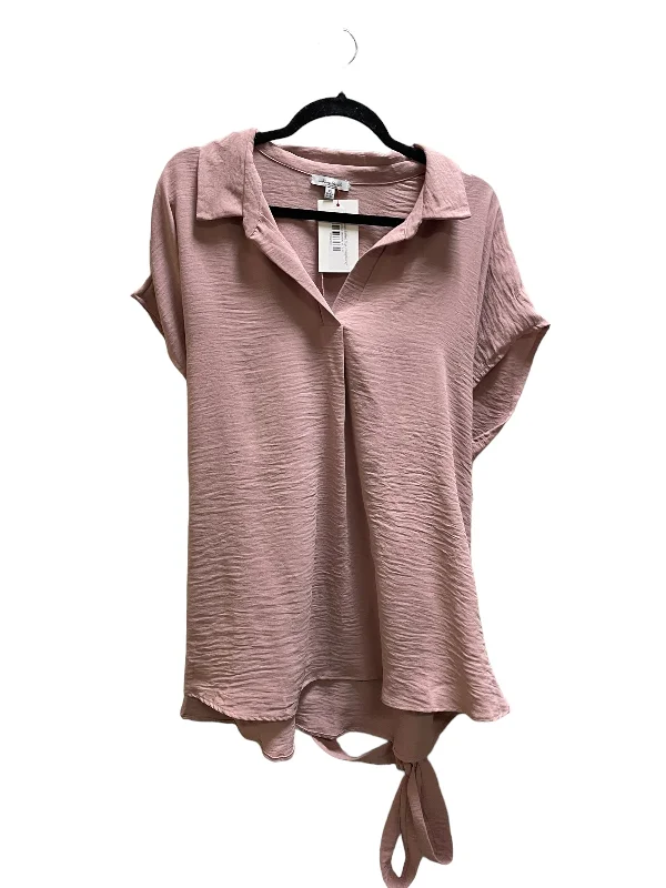 Top Short Sleeve By White Birch In Pink, Size: 1x